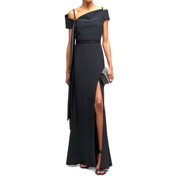 $5690 Alexander Mcqueen Off-Shoulder Gown Evening Maxi Dress Black Size 44, US 8 - Picture 1 of 7
